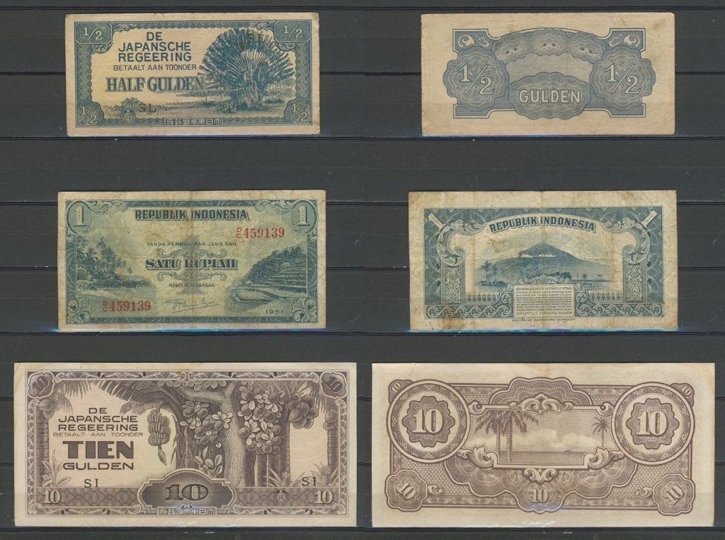 Ned Indie Japanse bezetting  1942 WO2-1 Rupih  Biljet c-171, Ophalen of Verzenden, 10 gulden, Setje