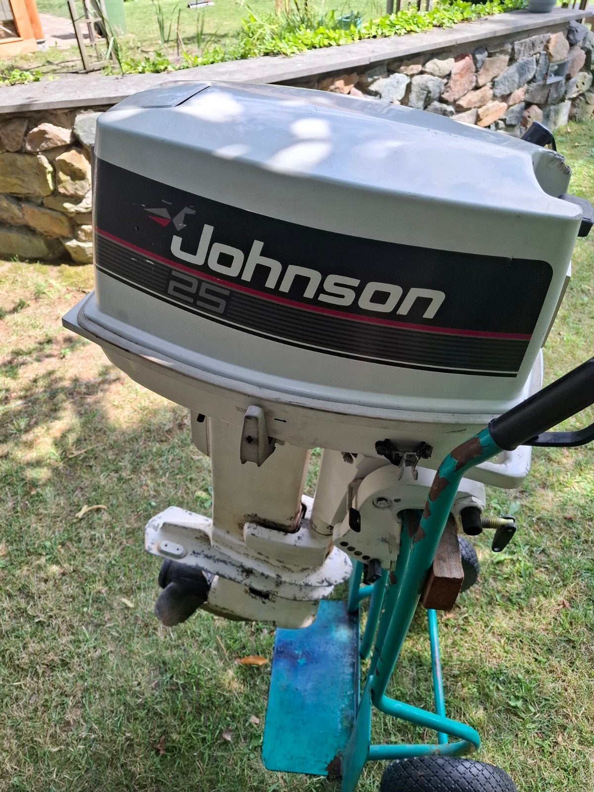 Johnson 25pk 2takt langstaart met onderdelen, Ophalen, Gebruikt, Motor en Techniek, Motorboot