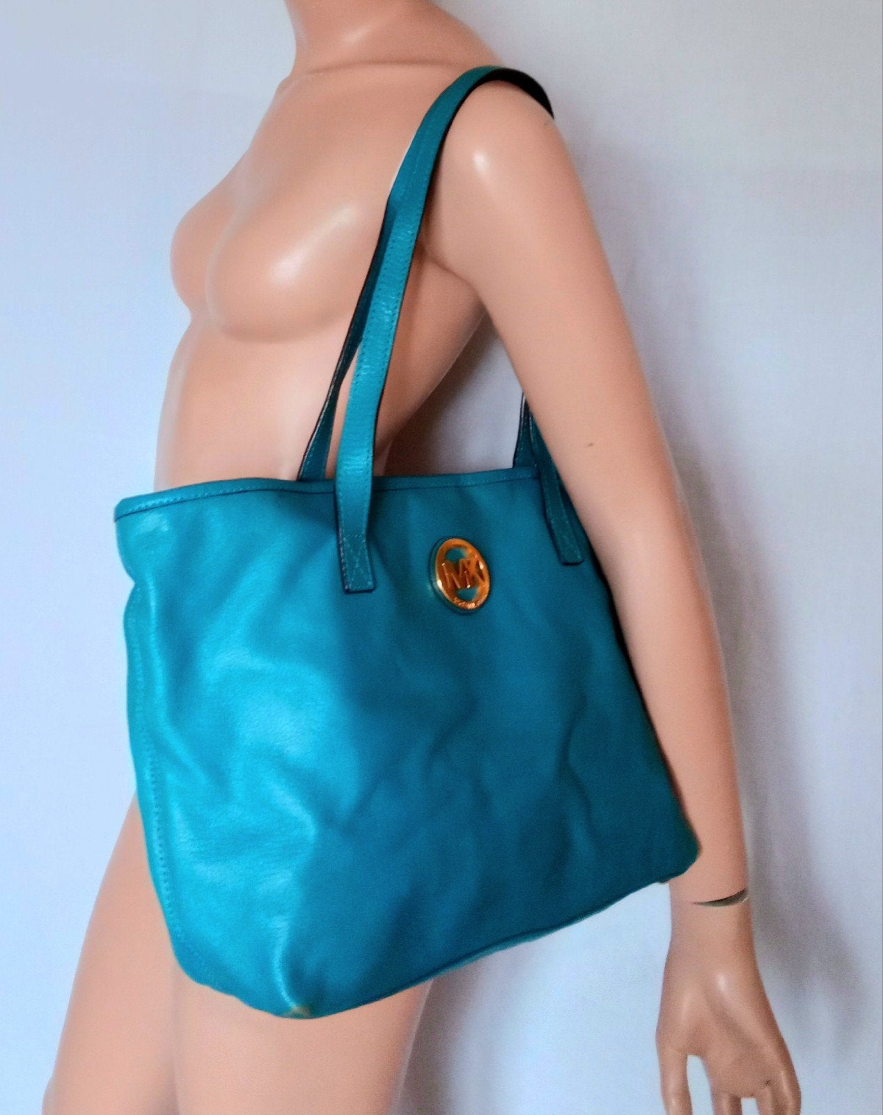 MICHAEL KORS Leren Tas, Ophalen of Verzenden, Zo goed als nieuw, Blauw, Handtas
