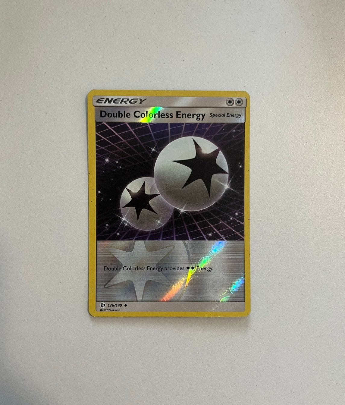 Double Colorless Energy - Sun & Moon (SUM) 136/149 (reverse), Ophalen of Verzenden, Gebruikt, Losse kaart