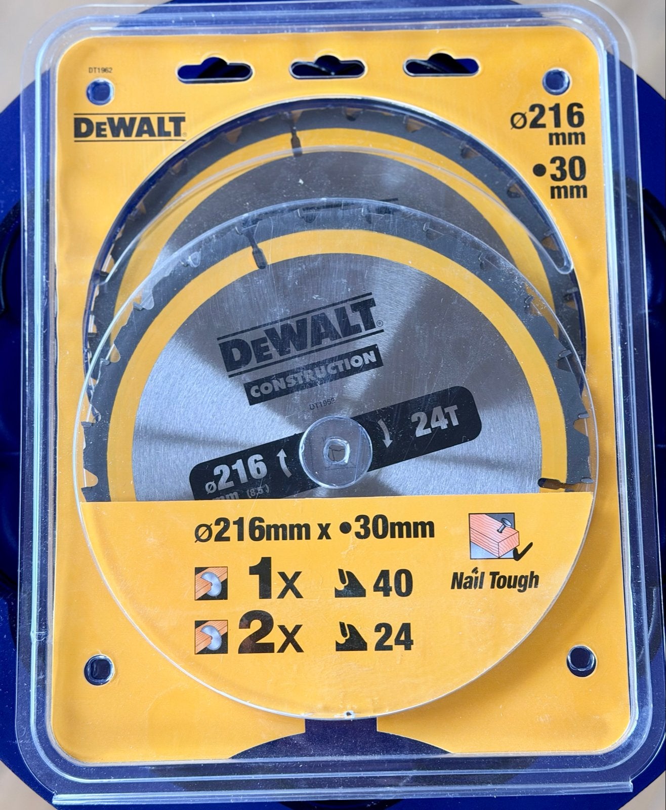 DeWalt Zaagbladen Set (3 stuks) - Nieuw, 216mm, Cirkelzaag, 70 mm of meer, Nieuw, Ophalen of Verzenden
