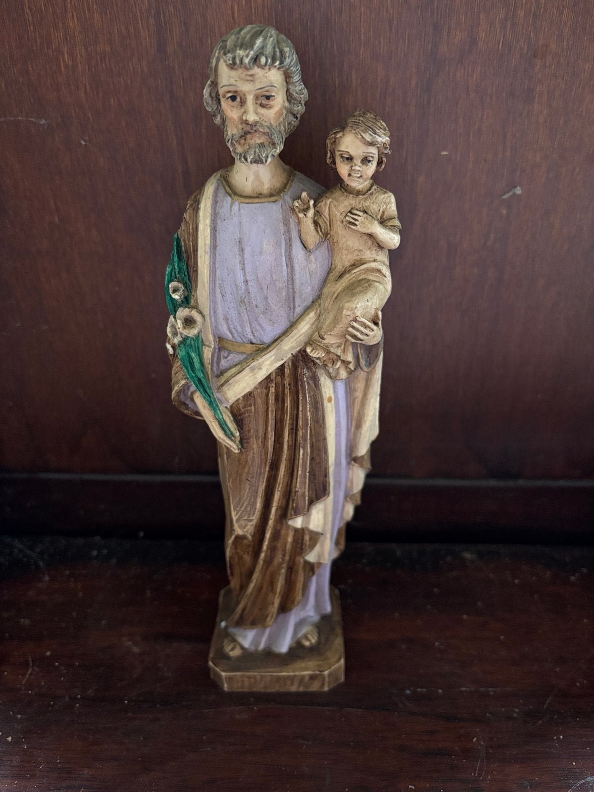 Vintage beeld Jozef met kindje Jezus, 26 cm, jaren '60, Ophalen of Verzenden