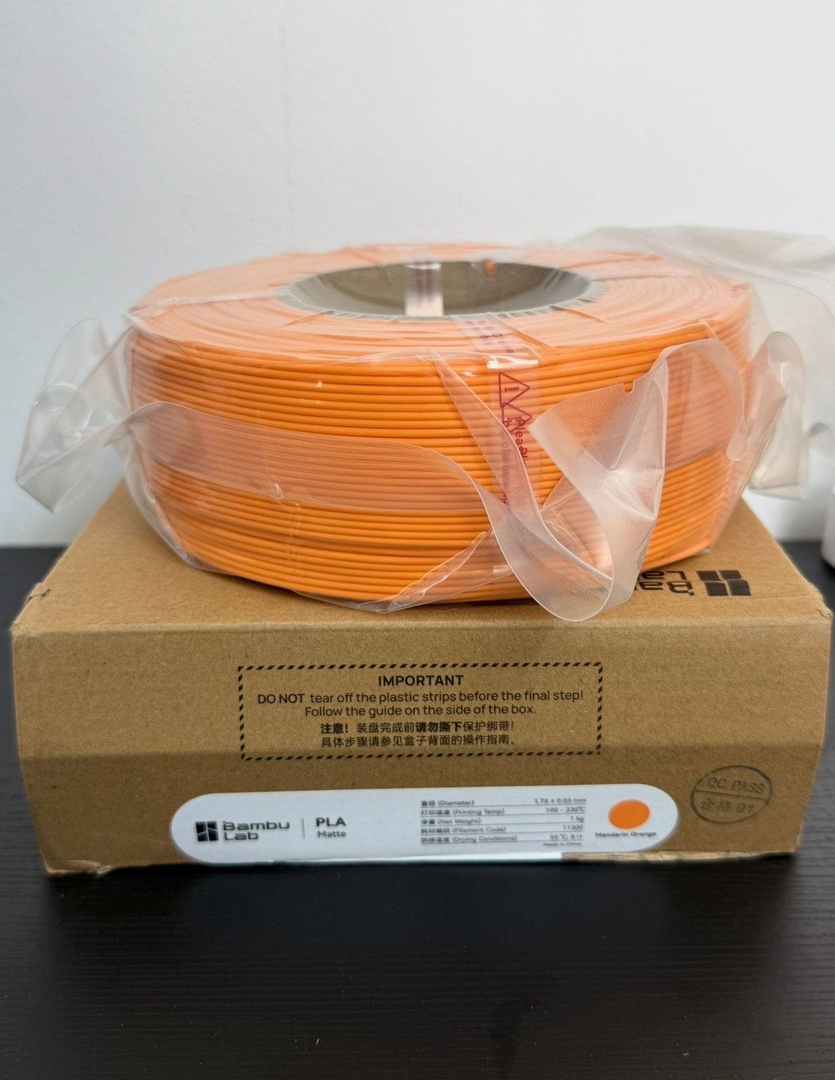 Bambu Lab PLA Matte Filament - Mandarin Orange (Nieuw), Computers en Software, 3D-printerbenodigheden, Ophalen of Verzenden, Nieuw