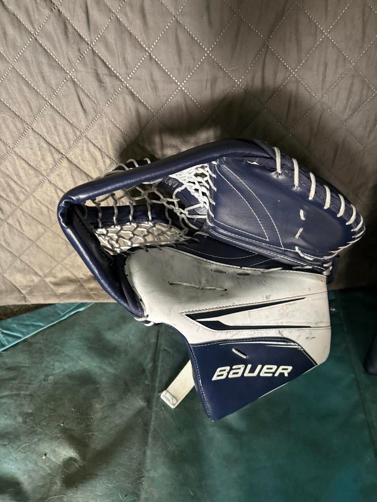 Bauer Vapor X5 Senior ijshockey keeper set vanger en blocker, Ophalen of Verzenden, Gebruikt