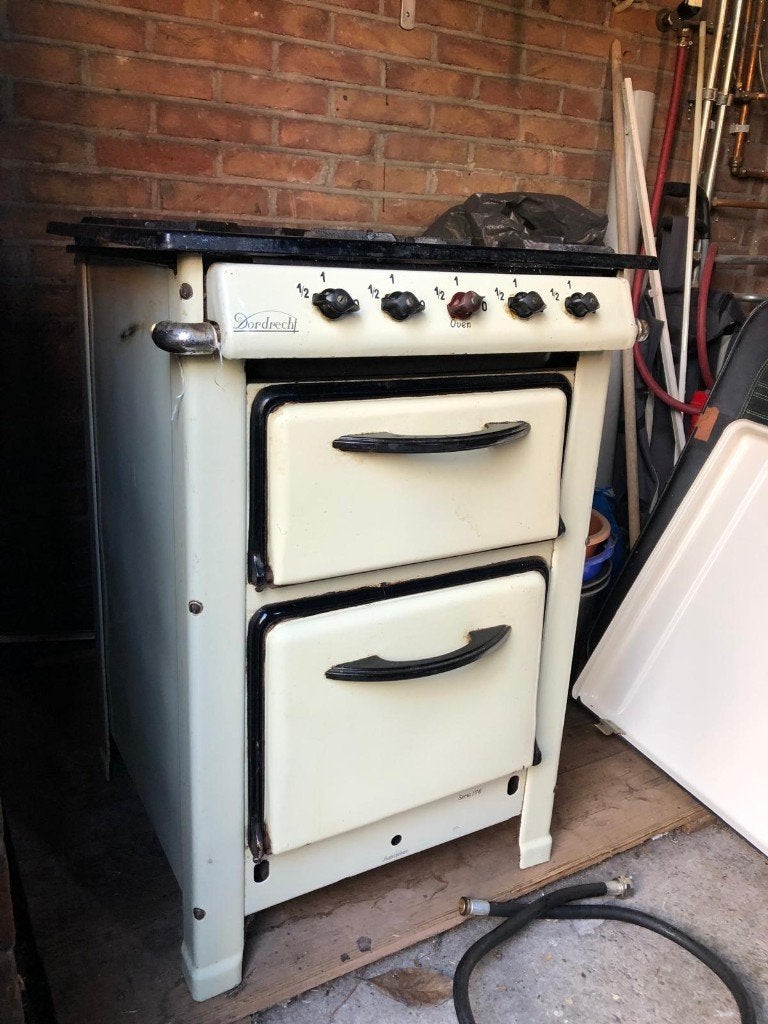 4 pits gasfornuis Merk Dordrecht uit 1953, Ophalen, Gebruikt, 4 kookzones, Gas