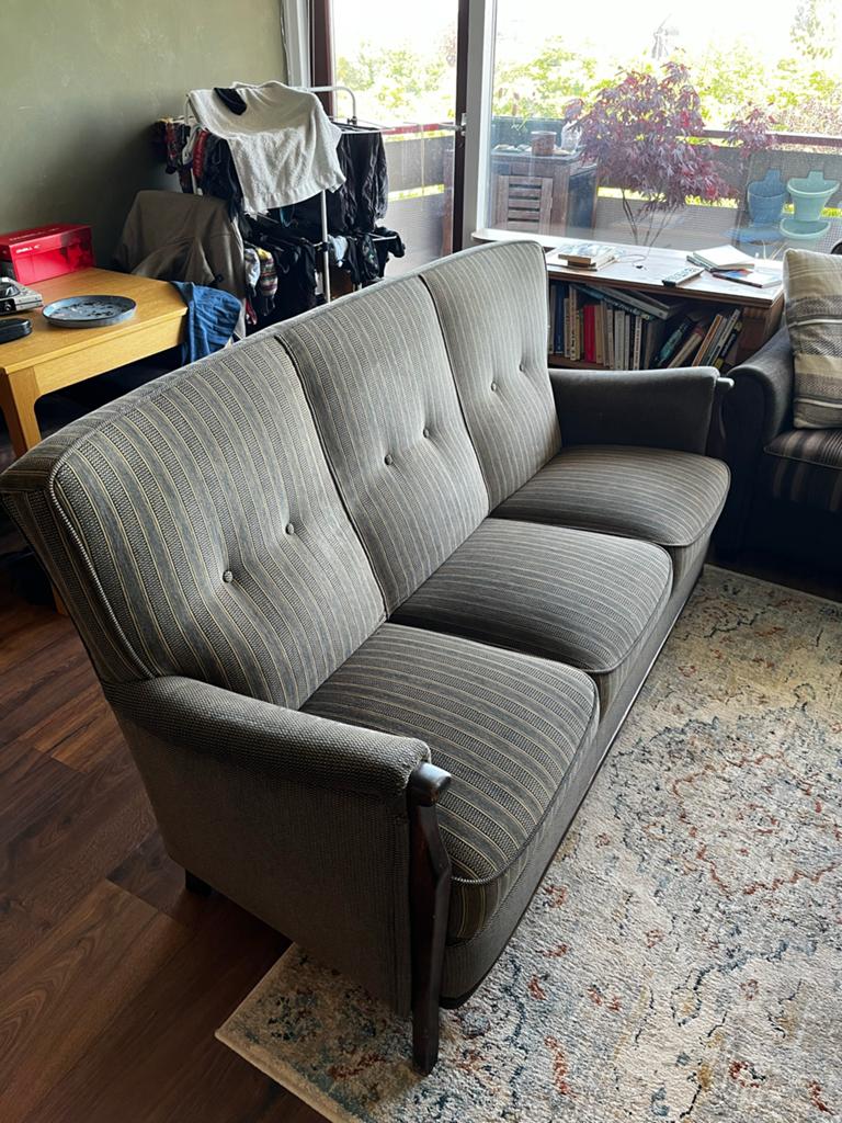 Vintage jaren 60 bank topstaat, Ophalen, Gebruikt, Driepersoons, 75 tot 100 cm