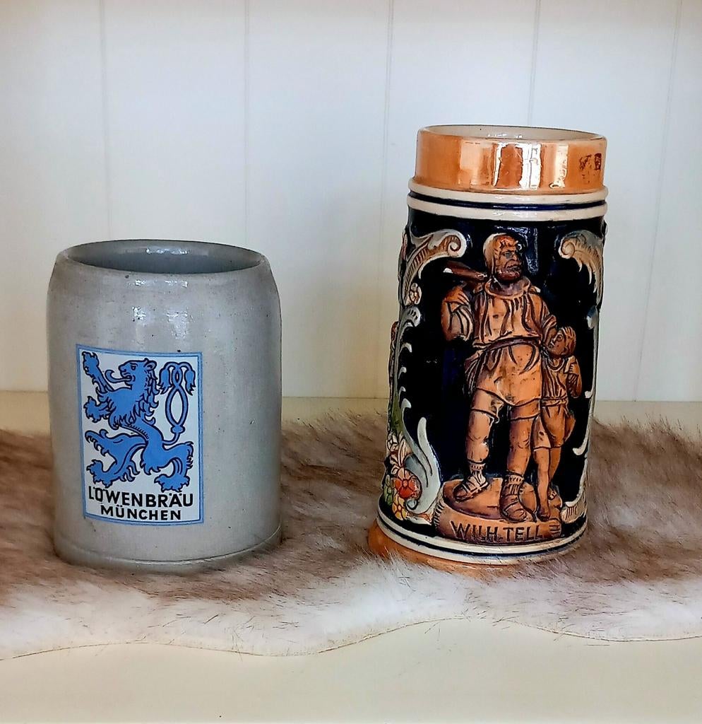 Bierpullen/keramiek 2x p.stuk, Ophalen of Verzenden, Zo goed als nieuw, Pul(len), Overige merken