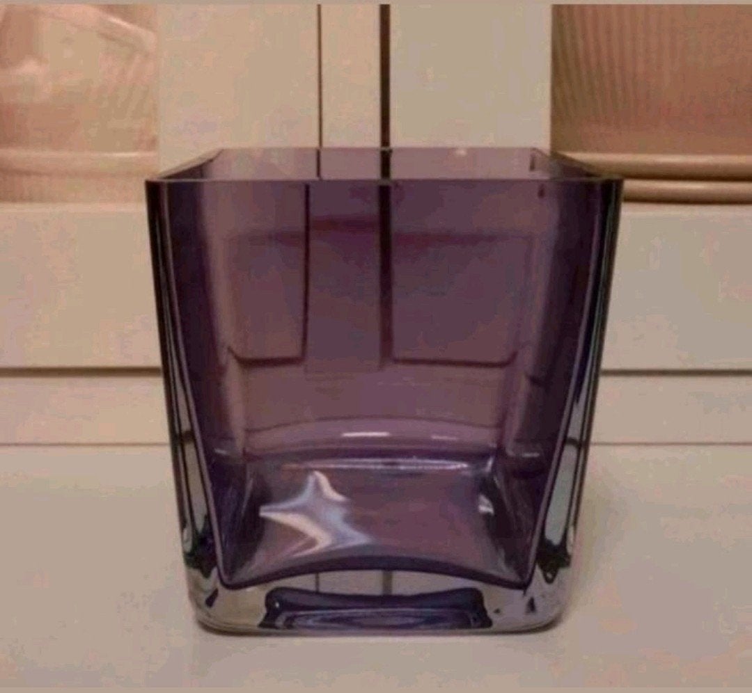 Vierkant glazen vaasje, Ophalen of Verzenden, Glas