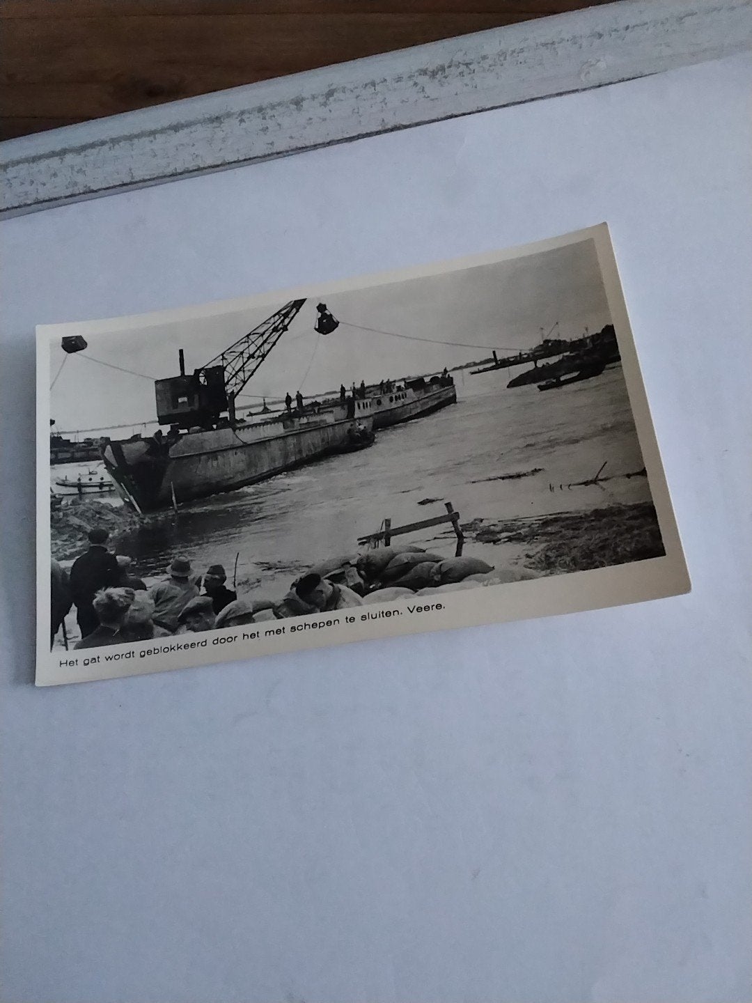 Oude foto: Het gat wordt geblokkeerd door schepen te sluiten, Ophalen of Verzenden