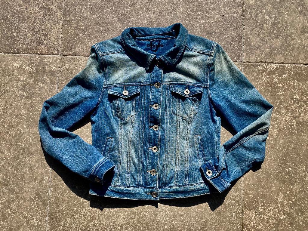 Jeans jasje tricot, maat S, Kleding | Dames, Blauw, Cream, Ophalen of Verzenden, Zo goed als nieuw