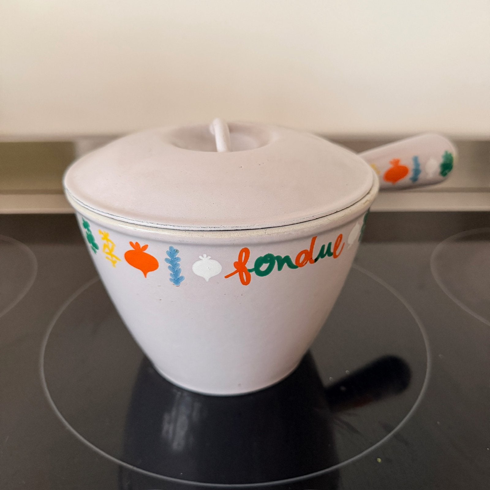 Le Creuset fonduepan sauspan, Ophalen of Verzenden, Zo goed als nieuw, Gietijzer