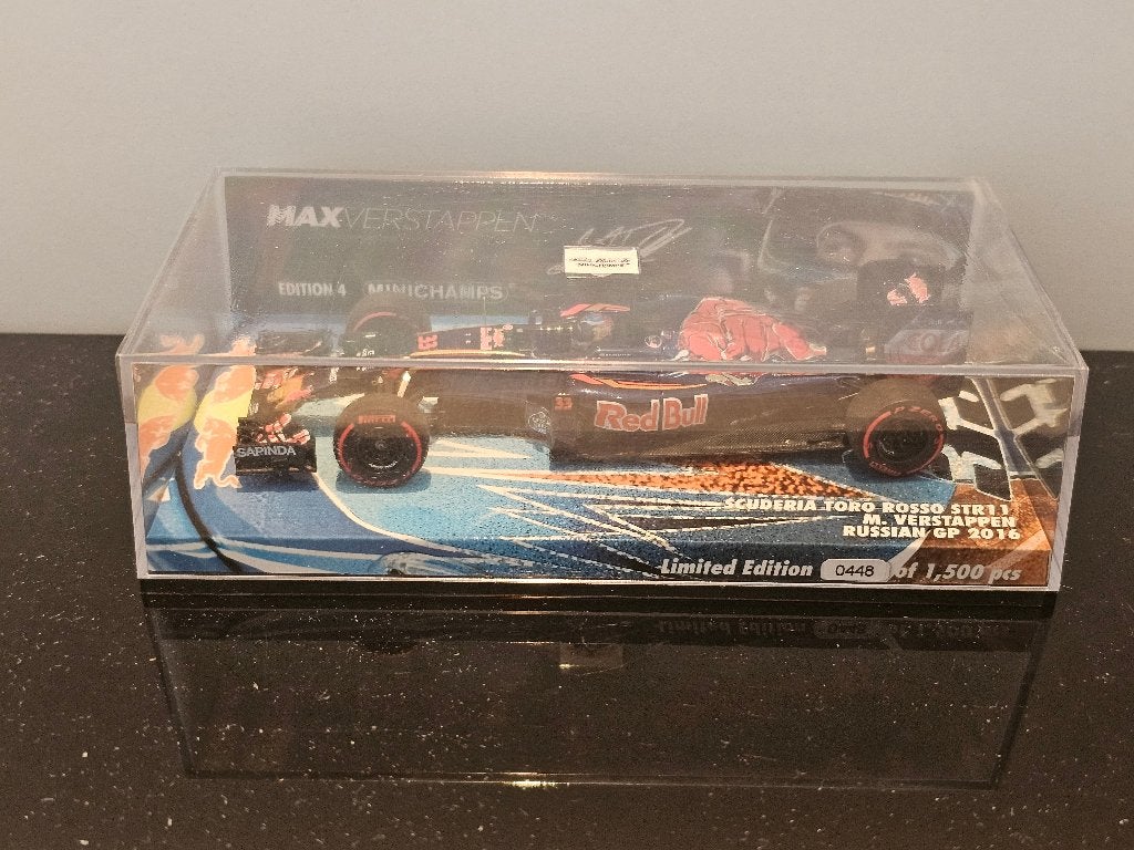 Toro Rosso STR11, M. Verstappen # 33, GP Rusland 2016., Ophalen of Verzenden, Nieuw, Auto, MiniChamps