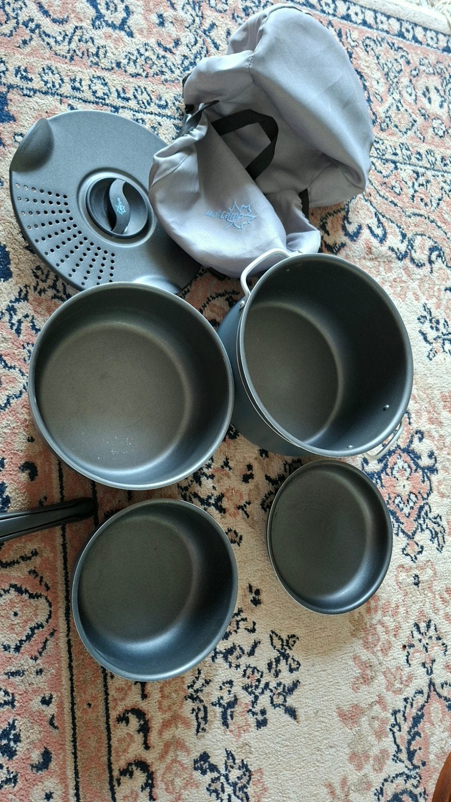 Pannenset voor op de camping, Caravans en Kamperen, Ophalen, Zo goed als nieuw
