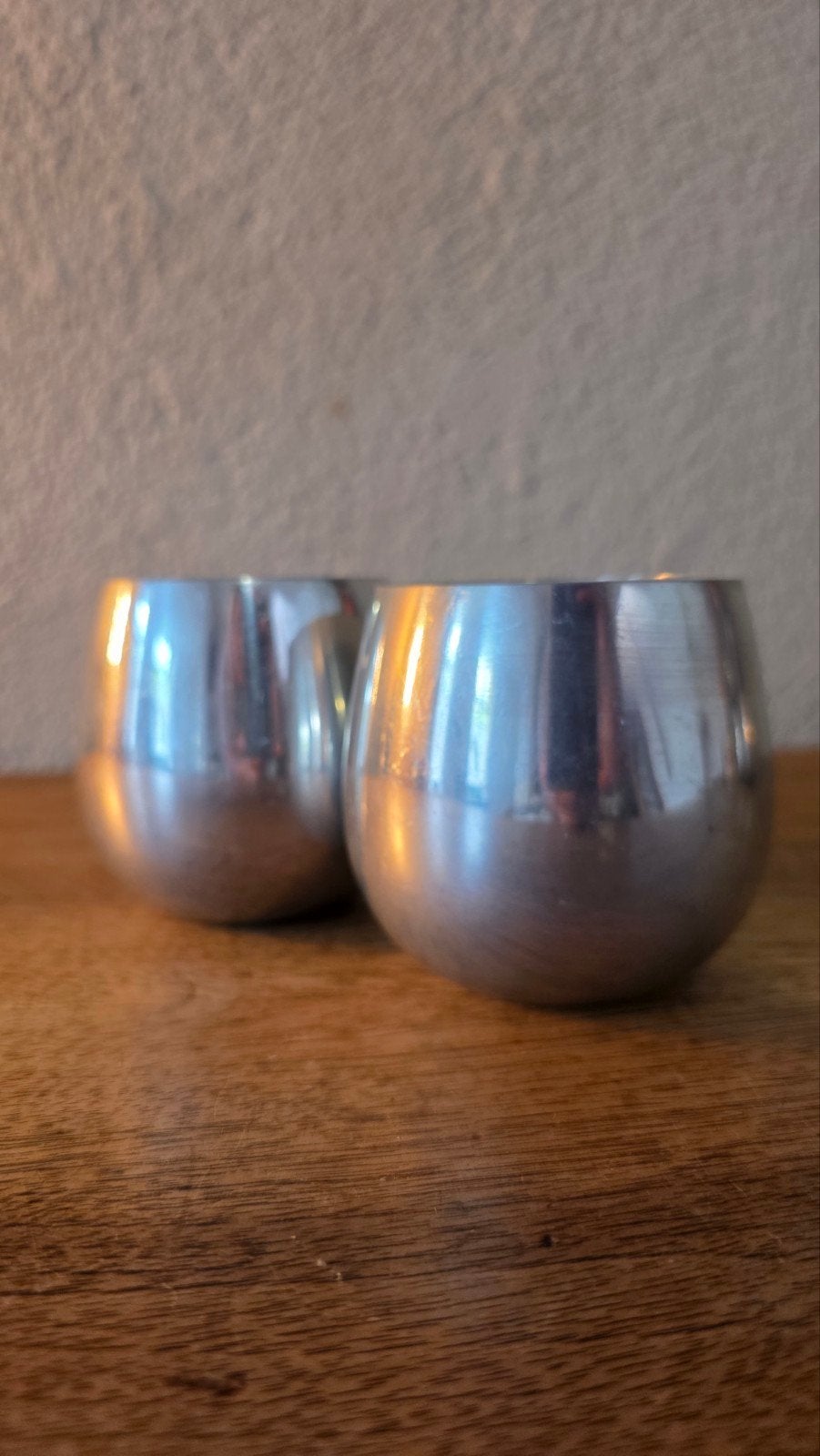 Set van twee midcentury Banka tin Indonesische bekers, Antiek en Kunst, Ophalen of Verzenden