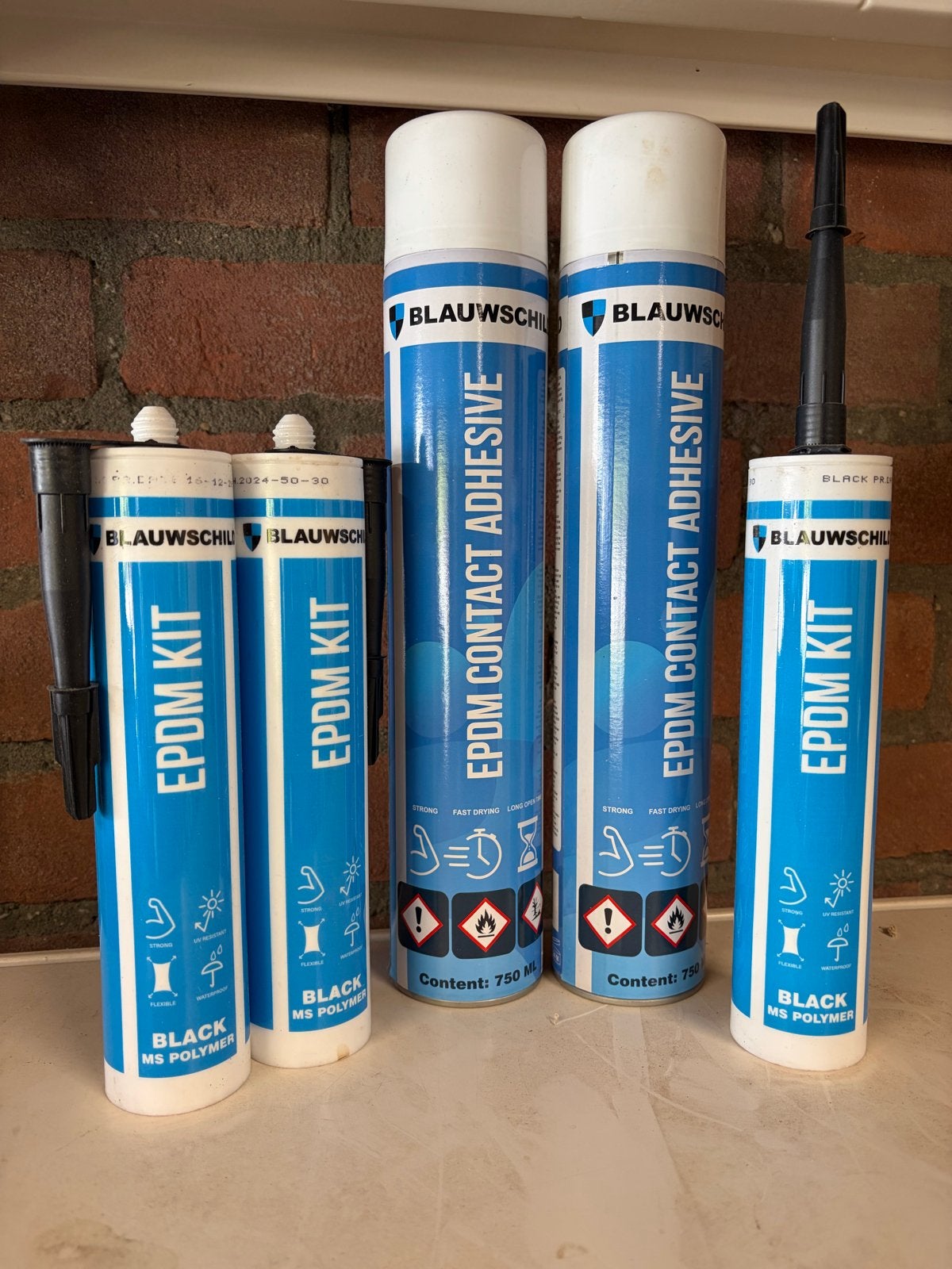 Blauwschild EPDM Kit & Contactlijm - Nieuw, Ophalen, Zwart, Nieuw, Verf