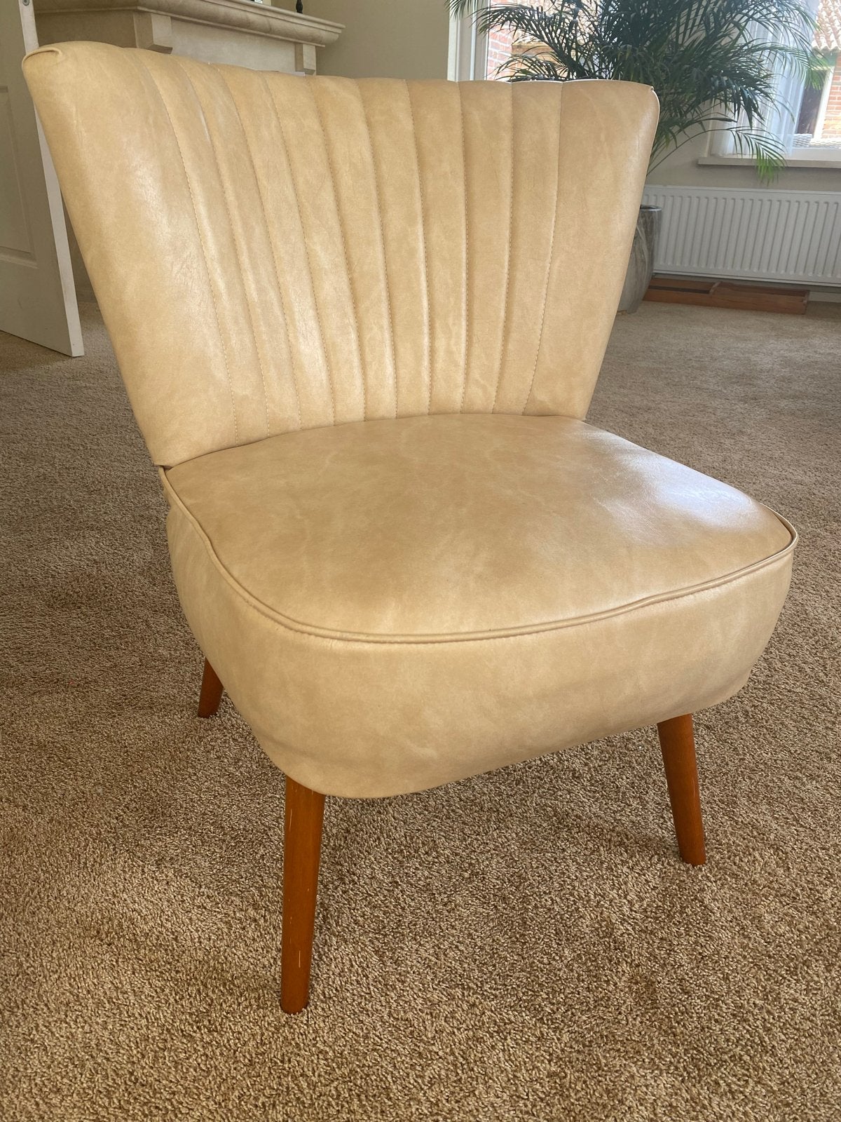 Vintage fauteuil / cocktailstoel klassiek - Crème, Ophalen