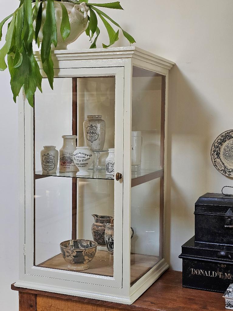 Antieke TOONBANKVITRINE * toonbank winkel vitrine kastje, Antiek en Kunst, Ophalen