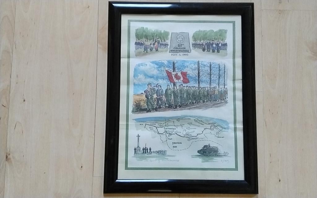 Herdenkingsbord Canadese Bevrijdingsmars Joe Hatz, Ophalen