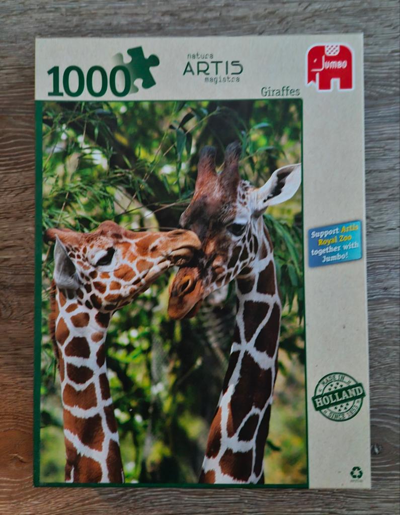 Jumbo Artis Puzzel Giraf 1000, Ophalen of Verzenden, 500 t/m 1500 stukjes, Zo goed als nieuw, Legpuzzel