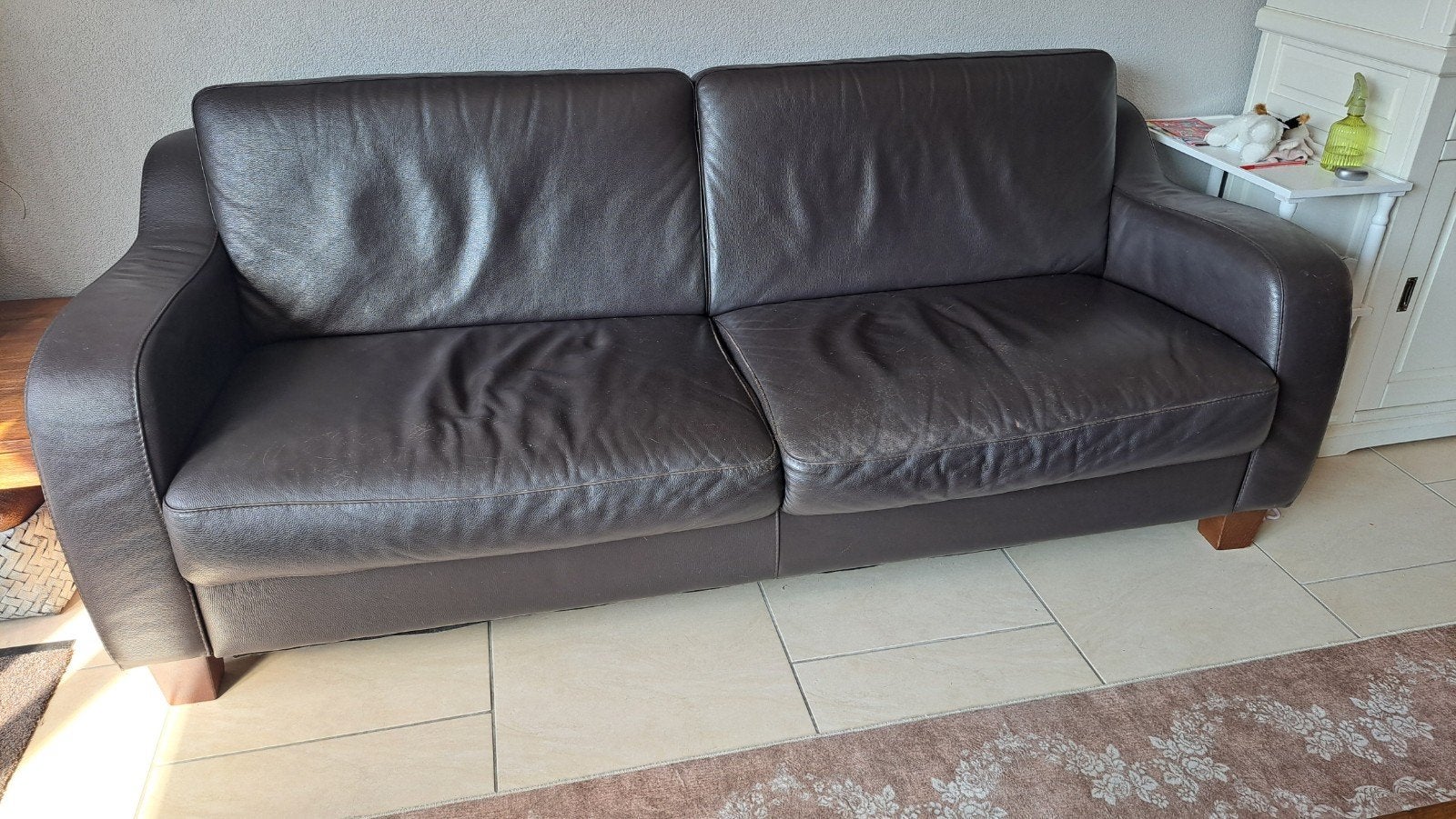 GRATIS Comfortabele leren fauteuil en bankstel, Ophalen, Gebruikt, Leer, Modern comfort