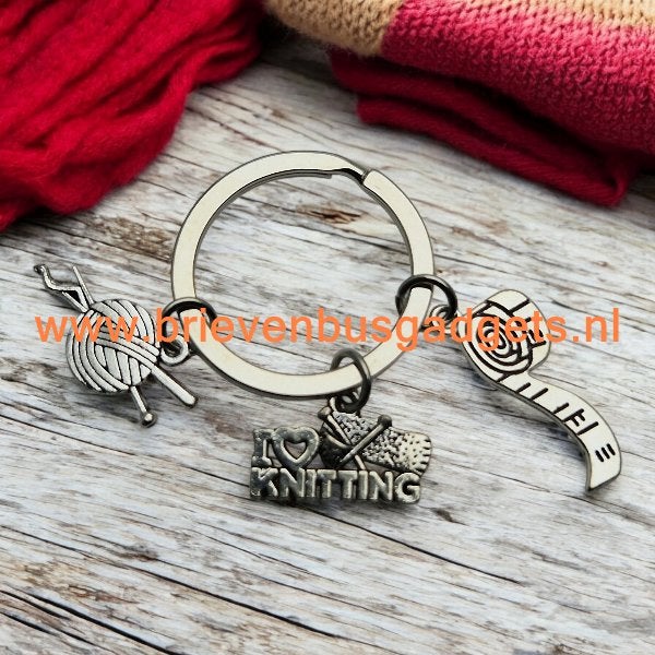 Sleutelhanger Handwerken, Breien en Meetlint, Breien of Haken, Overige typen, Nieuw, Www.brievenbusgadgets.nl