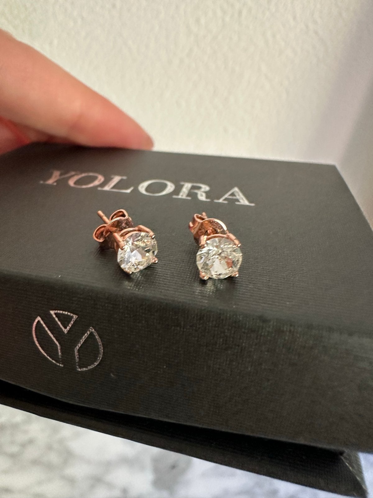 Yolora Oorbellen met Swarovski Kristallen - Roségoud verguld, Met kristal, Overige materialen, Nieuw, Ophalen of Verzenden