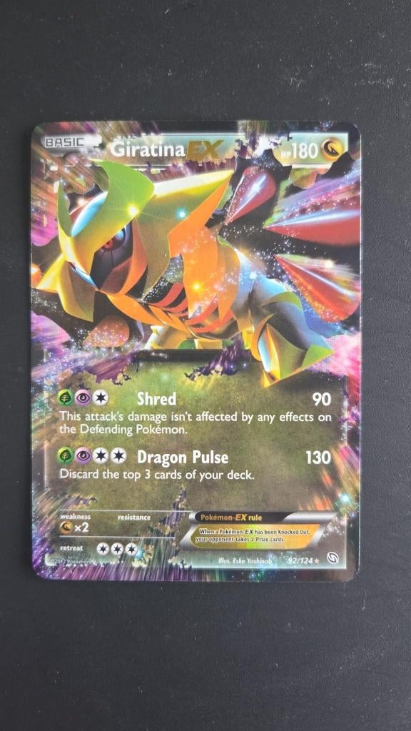 Giratina EX Pokemon kaart, Ophalen of Verzenden, Zo goed als nieuw, Losse kaart, Foil