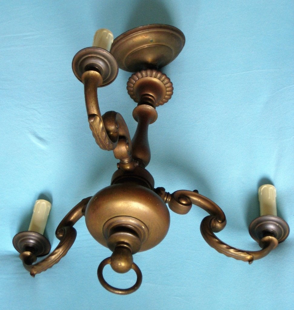 bronzen kroonluchter, Antiek en Kunst, Antiek | Lampen, Ophalen