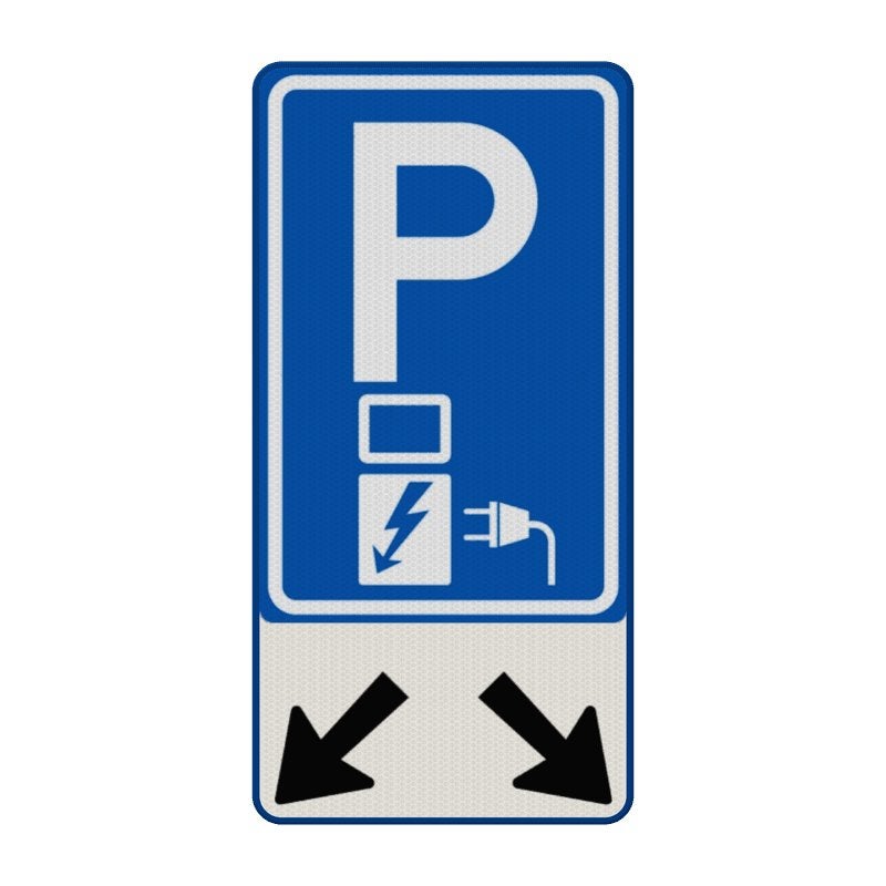 Verkeersbord elektrisch laden - reflecterend - 300x600mm, Ophalen of Verzenden