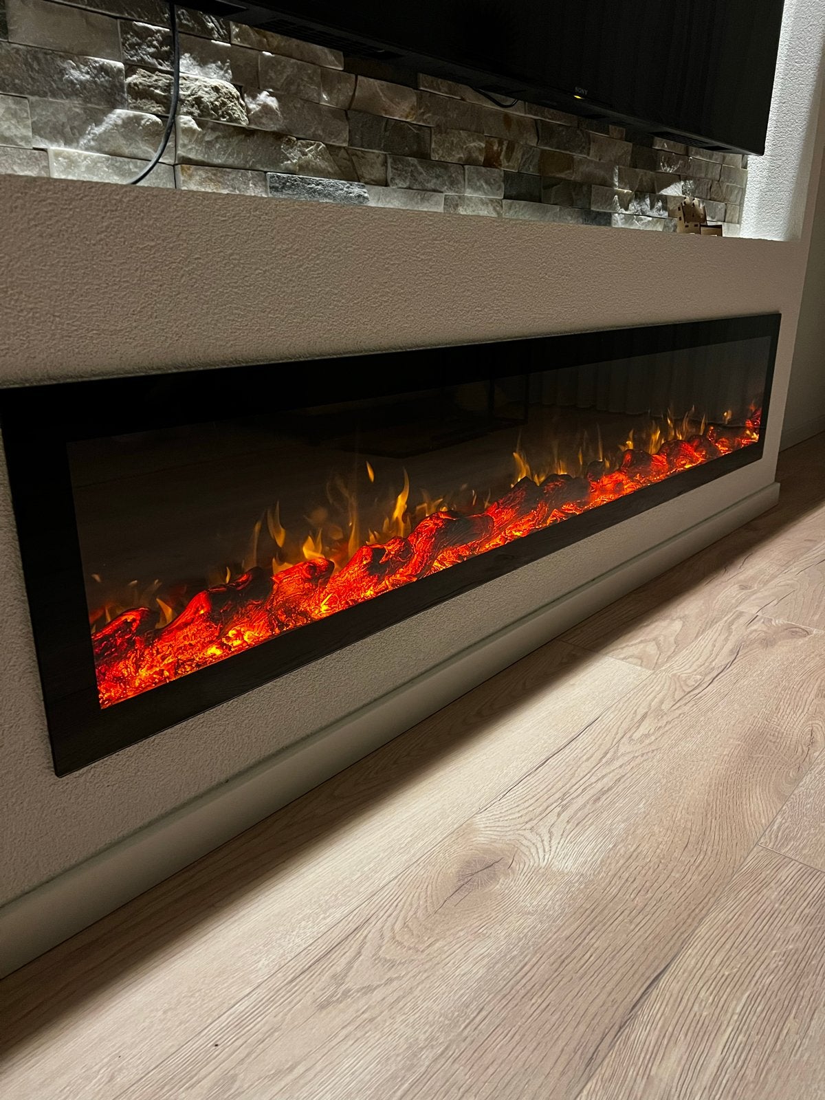 Elektrische inbouwhaard 165 cm, Huis en Inrichting, Haarden, Ophalen, Elektrische haard, Zo goed als nieuw, Inbouwhaard