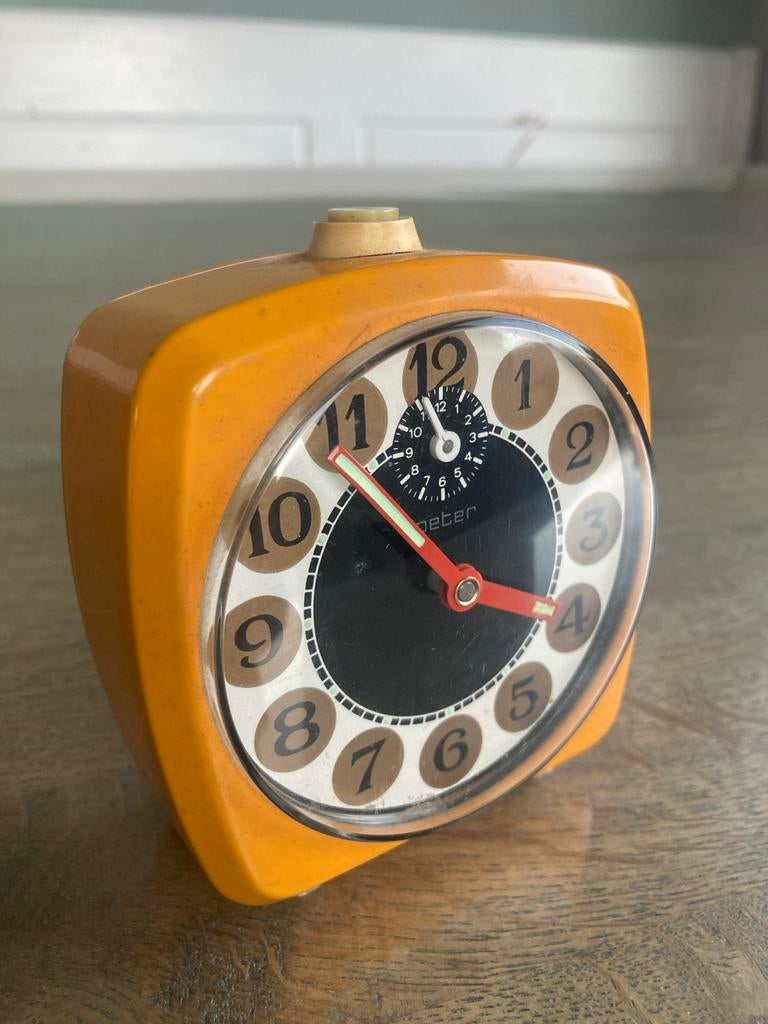 Vintage Peter wekker - Oranje retro design, Ophalen