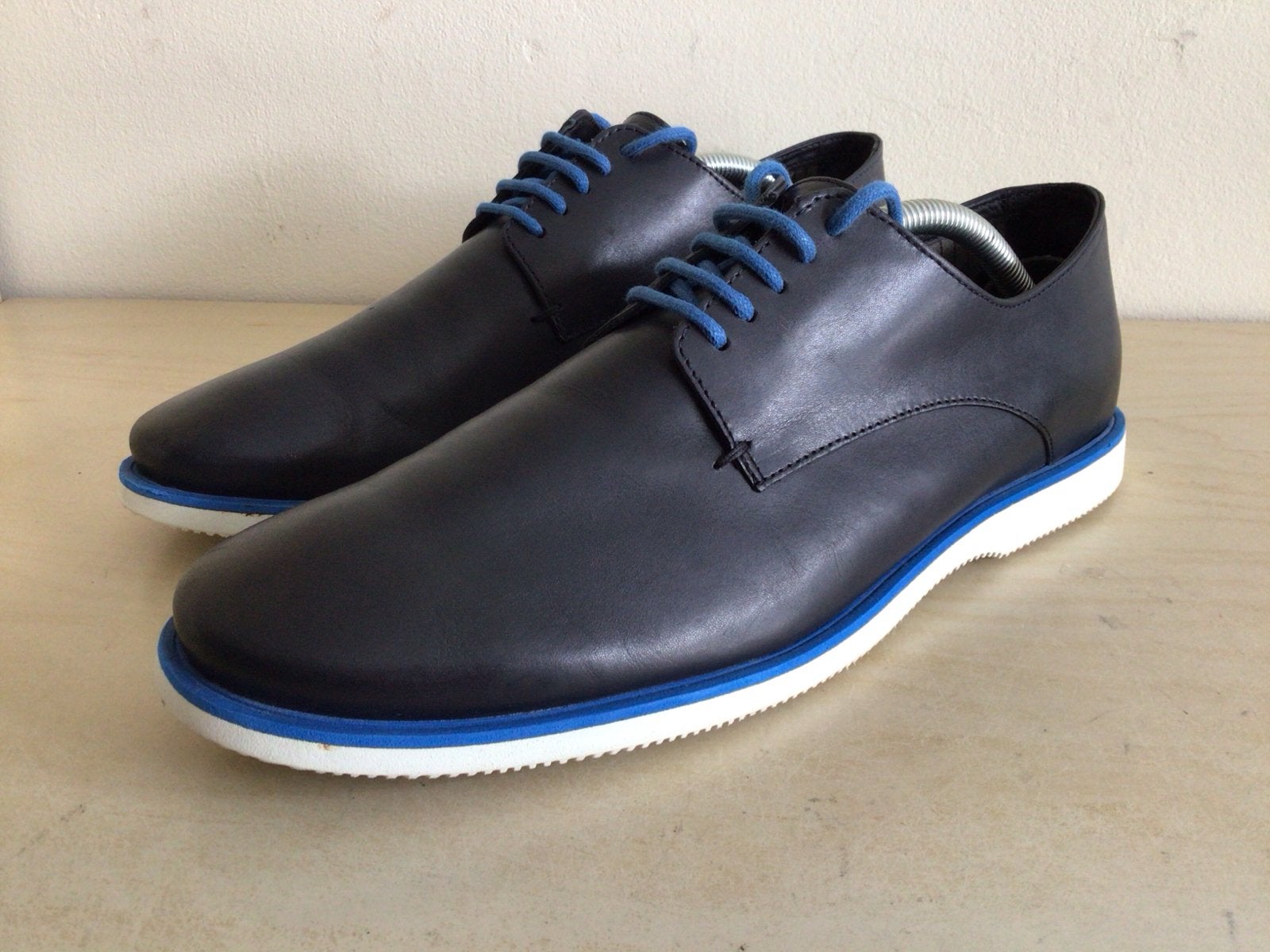 Hogan donkerblauwe leren veterschoenen, z.g.a.n., maat 42,5, Kleding | Heren, Blauw, Ophalen of Verzenden, Zo goed als nieuw, Veterschoenen
