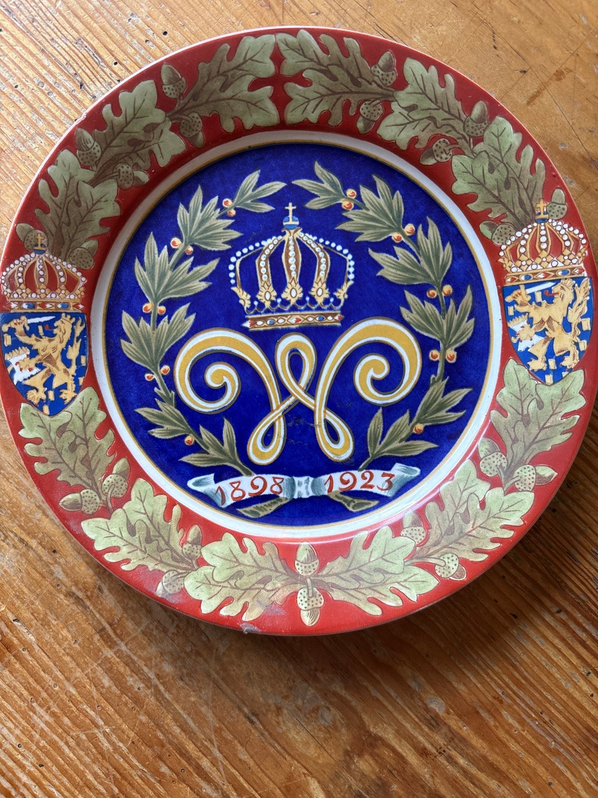Jubileum bord Koningin Wilhelmina 1898-1923, Antiek en Kunst, Ophalen