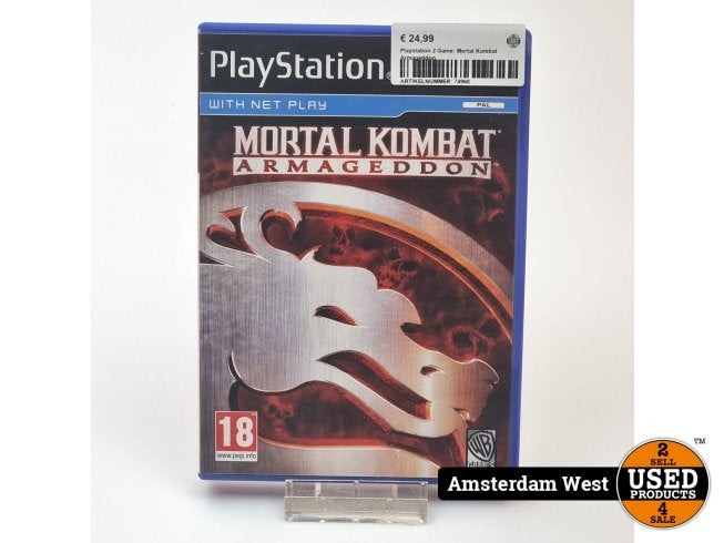 Playstation 2 Game: Mortal Kombat Armageddon, Sony, Zo goed als nieuw, Support@sony.com, 1-7-1 Konan, Minato-ku
Tokyo 108-0075
Japan
