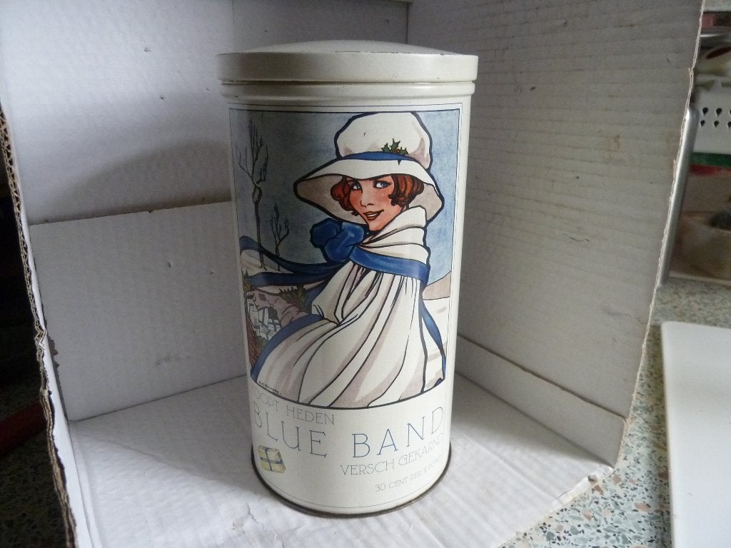 Vintage Blue Band beschuit bus ontwerp Rie Cramer, Verzamelen, Ophalen of Verzenden, Zo goed als nieuw, Beschuit, Overige merken