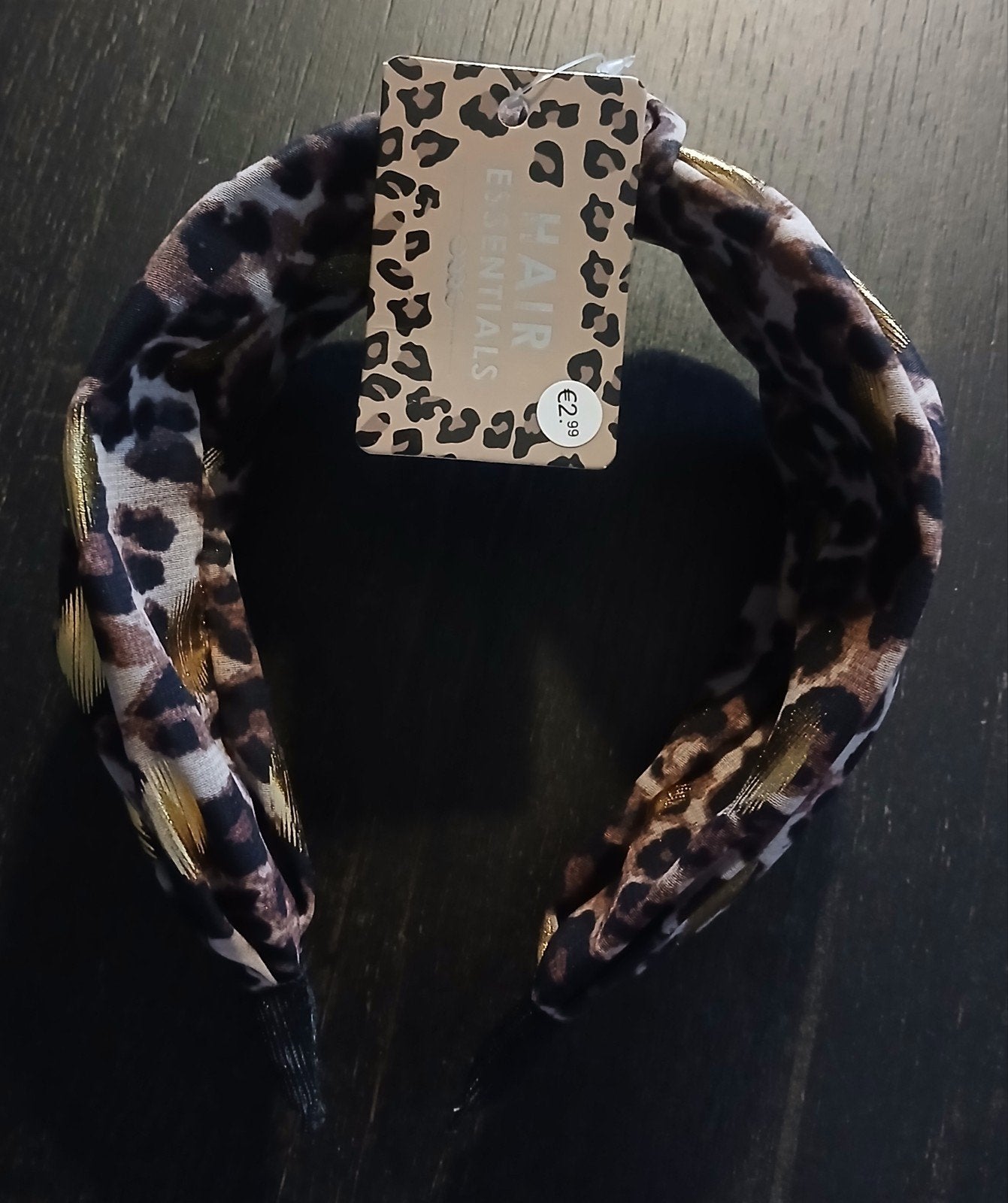 Haarband bruine luipaard print met knoopdetail - Nieuw, Ophalen of Verzenden, Nieuw, Overige typen