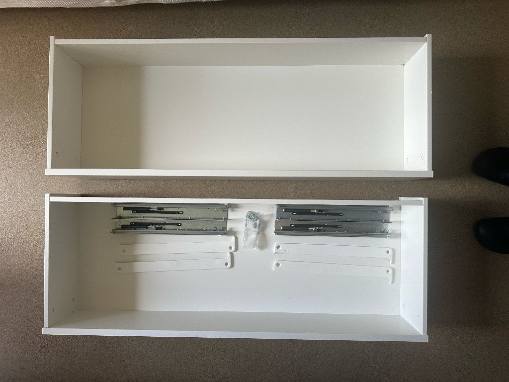 2 IKEA Komplement Laden voor PAX 100x35 kast, incl.rails, Ophalen, PAX wit, 50 tot 100 cm, Zo goed als nieuw
