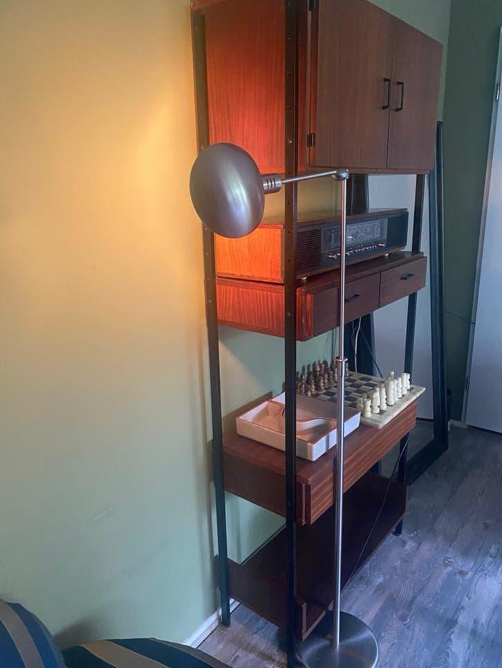 ✅Vintage Retro Simpla lux design wandmeubel jaren ‘60, Ophalen, Teakhout, Zo goed als nieuw, Met deur(en)