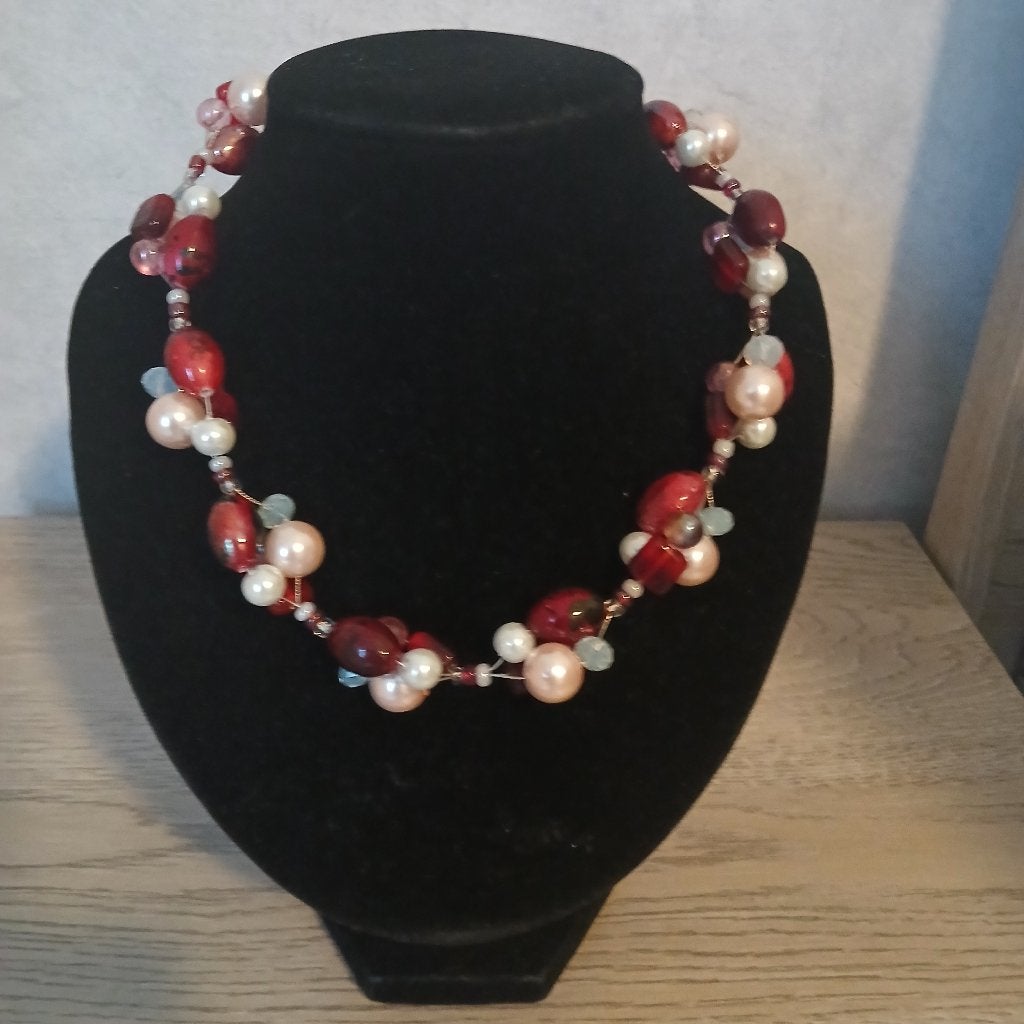 kralen ketting, Ophalen of Verzenden, Nieuw, Rood, Overige materialen