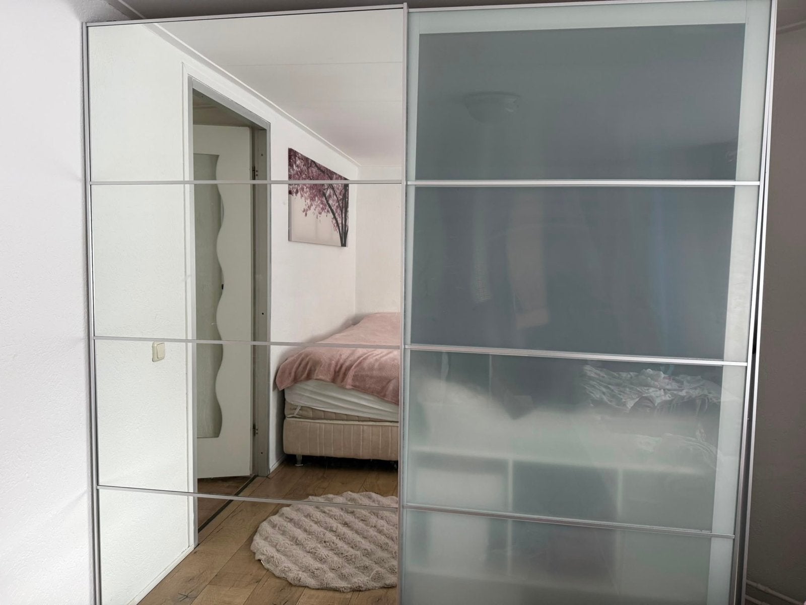 IKEA PAX kledingkast met schuifdeuren en spiegel 200x200x60, Ophalen, Gebruikt, 100 tot 150 cm, 200 cm of meer