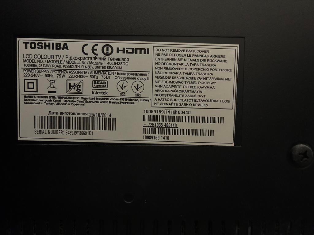Toshiba 40L5435DG LCD TV - 40 inch Full HD Smart TV, 50 Hz, Ophalen of Verzenden, 100 cm of meer, Smart TV