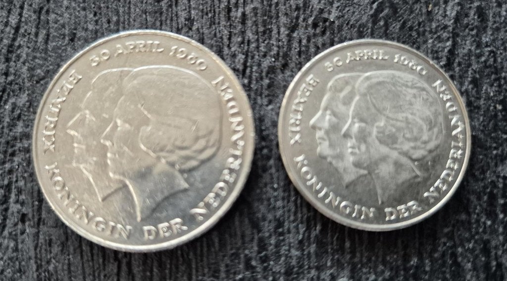 1 gulden 1980 en 2.5 Gulden 1980 dubbelportret 1980, Verzenden, Koningin Juliana, 2½ gulden, Setje