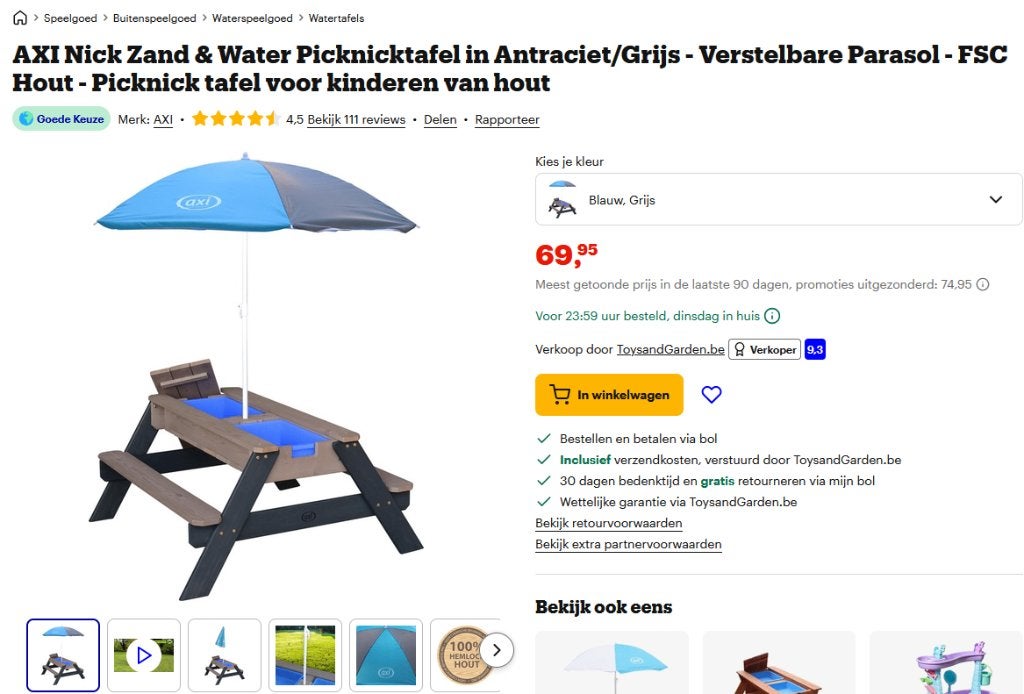 Zand en water speeltafel nieuw, Kinderen en Baby's, Ophalen, Nieuw