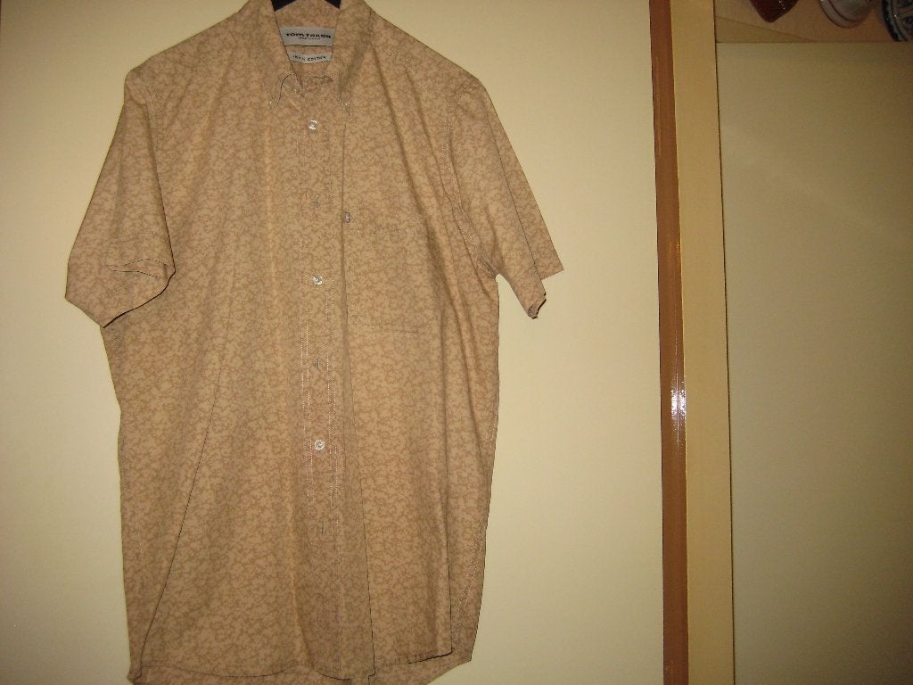 Tom Taylor hemd, M, beige met patroon, Ophalen of Verzenden, Zo goed als nieuw, Beige, Halswijdte 39/40 (M)