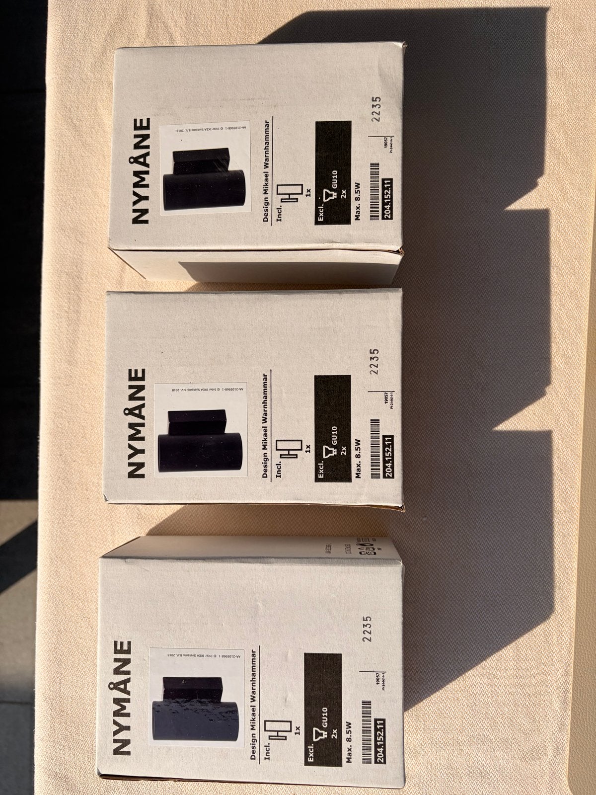 3x IKEA Nymåne wandlampen, antraciet, nieuw in doos, Zwart, Nieuw, Ophalen of Verzenden, Metaal