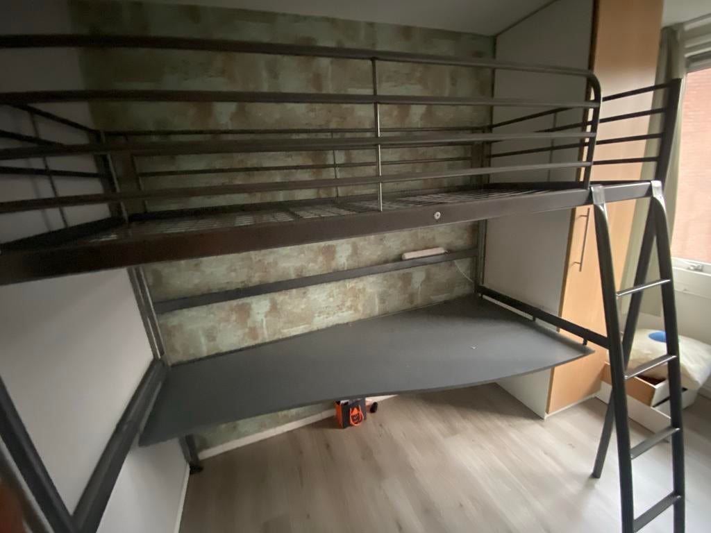 Ikea Stapelbed met bureau, Ophalen, 90 cm, Eenpersoons, Zo goed als nieuw