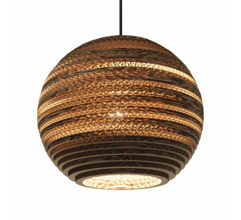 Graypants Scraplights Moon 14 Hanglamp Bruin Karton Ø 36 cm, Ophalen, Zo goed als nieuw