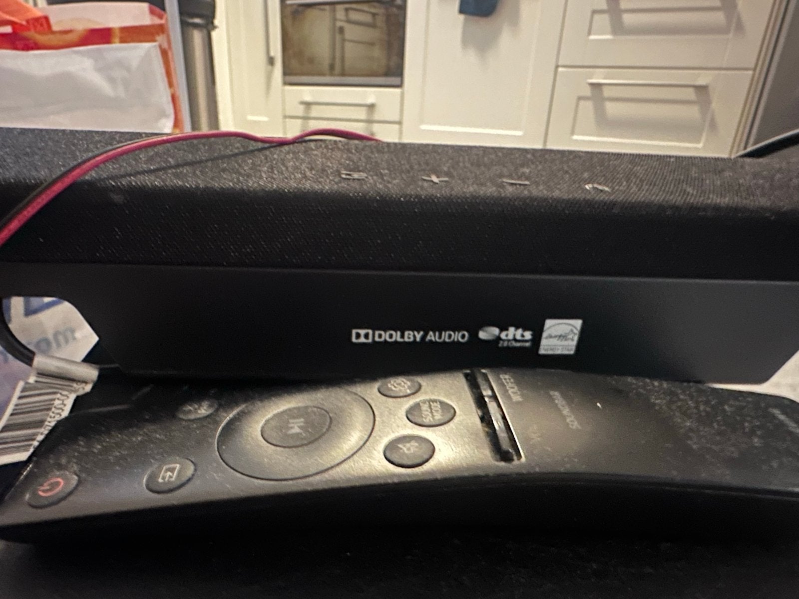 Soundbar met subwoofer en afstandsbediening, Ophalen, Met externe subwoofer, Gebruikt