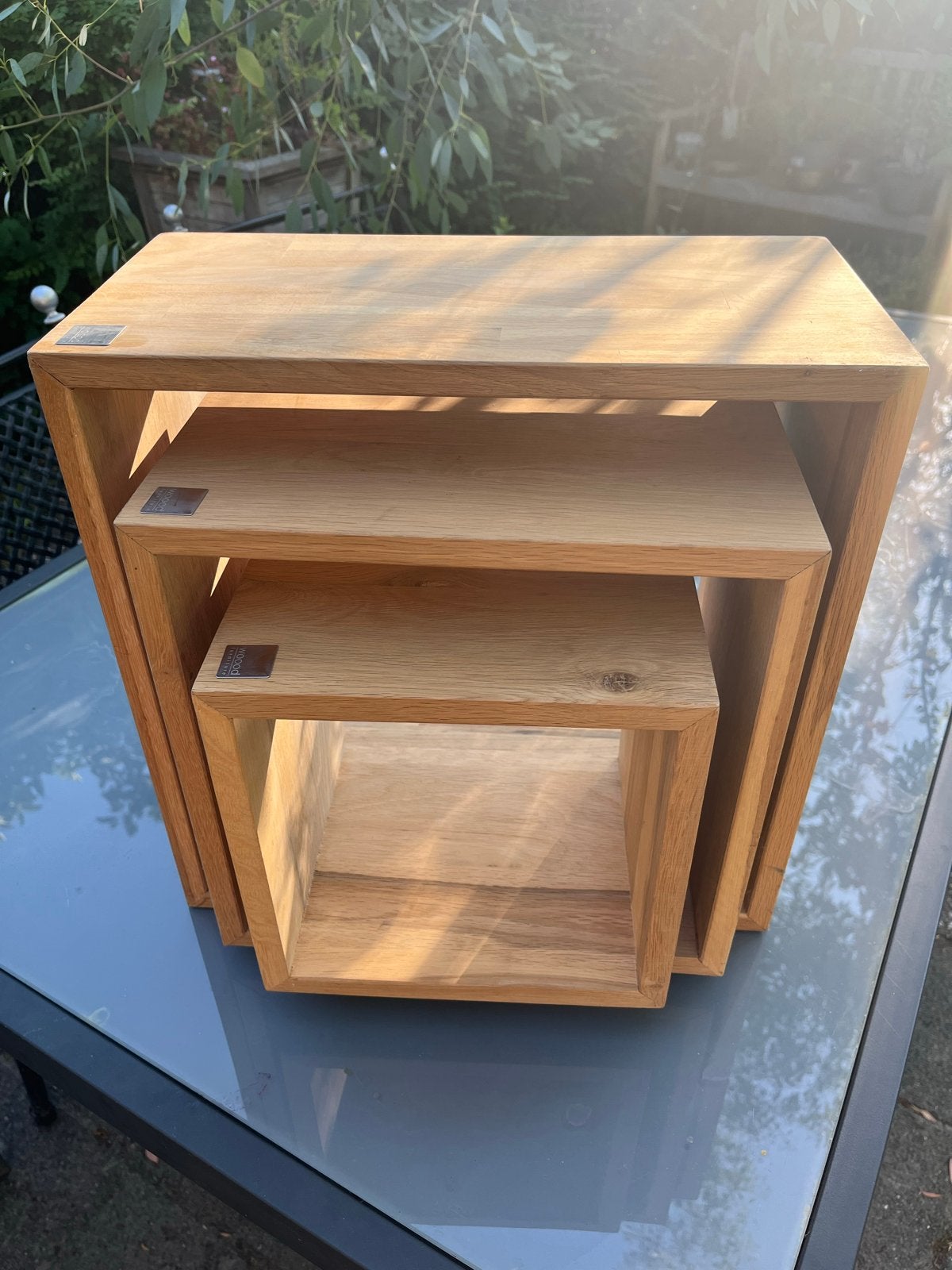 Set van 3 eikenhouten kubusplanken/wandplanken Woood, Minder dan 45 cm, Minder dan 55 cm, Vierkant, Ophalen of Verzenden