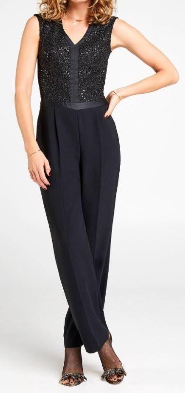 Mooie zwarte STEPS jumpsuit, Ophalen, Zwart, Maat 46/48 (XL) of groter, Zo goed als nieuw